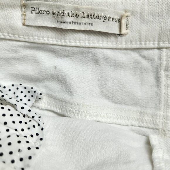 Anthropologie Pilcro Skirt Womens 8 Denim Floral Aztec Embroidered Boho Mini - Picture 4 of 6